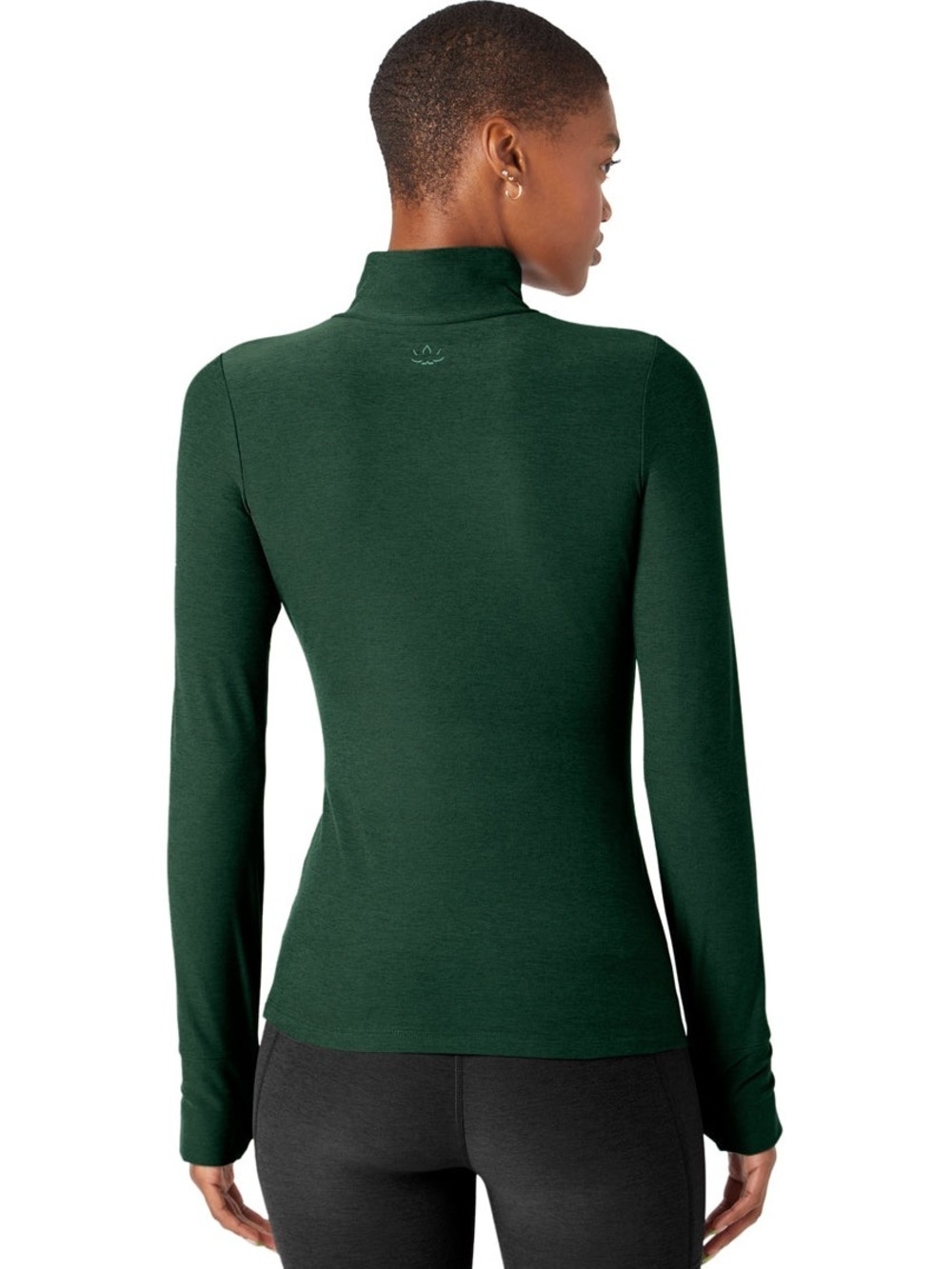 Beyond Yoga Forest Green Spacedye Captivating Turtleneck Pullover Long Sleeve